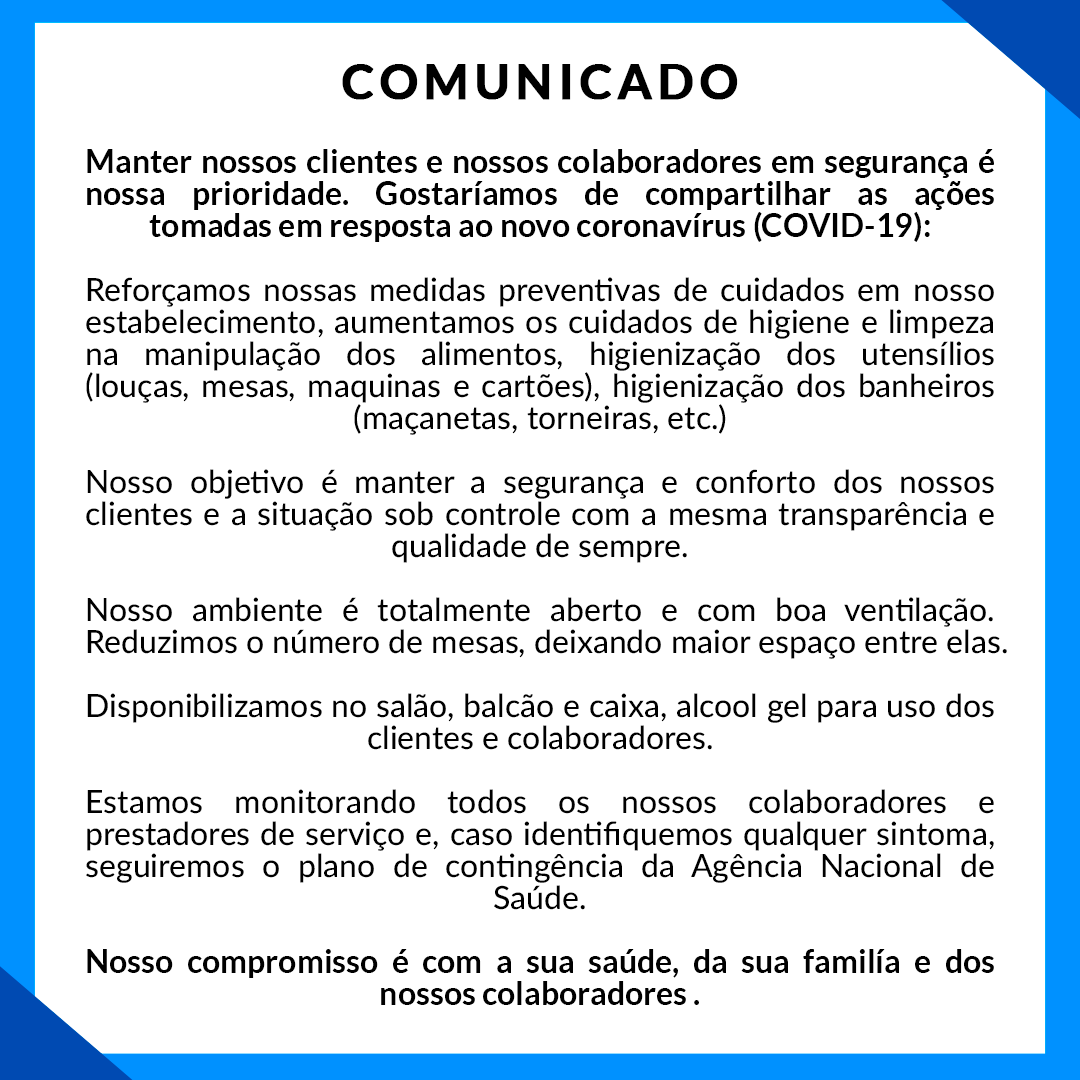 Comunicado Delivery